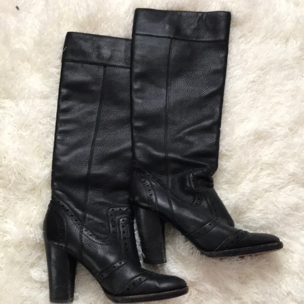Vintage black knee high boots sz 7M